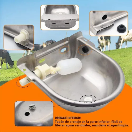 Vista 5 de Pollo automático de la cabra del perro de la válvula de flotador del cuenco del agua del ganado auto llenando