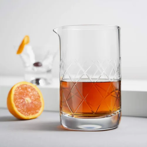 Vista 5 de Viski Vaso mezclador de cóctel de 17 onzas con diseño de base gruesa para bartending - Barware Essentials