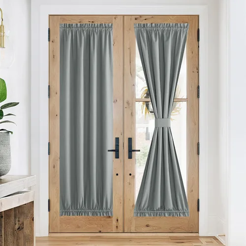 Vista 149 de NICETOWN Cortinas de Lino para Puerta Lateral - Cortinas Opacas con Aislamiento Térmico para Puerta Delantera Francesa para Sombra Pequeña