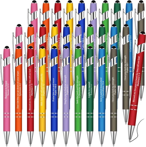 Vista 9 de Geosar 30 bolígrafos cristianos con versículos bíblicos, regalos para mujeres, bolígrafos inspiradores de escritura a granel, citas motivacionales