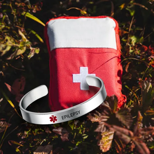 Vista 5 de LoEnMe Jewelry Pulseras de alerta médica personalizadas para hombres y mujeres, personalizable, grabado gratuito, acero inoxidable, pulsera