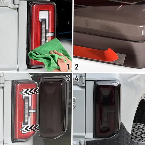Vista 5 de Cubiertas de luz trasera para Bronco 2021+, cubiertas de luz trasera ahumadas para Ford Bronco 2/4 puertas 2021-2023