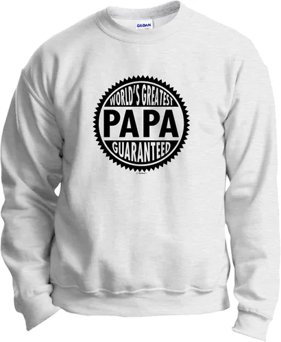 Vista 6 de World's Greatest Papa Guaranteed - Sudadera de manga larga con cuello redondo Verde(Military Green)