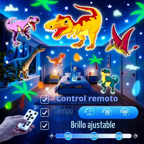 Vista 7 de Proyector de luz nocturna de dinosaurio de fuego, con 15 películas y música Bluetooth y luz nocturna de dinosaurio controlada a distancia, proyector