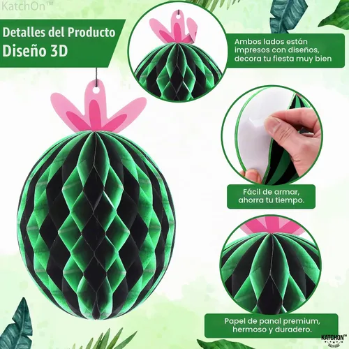 Vista 3 de KatchOn Centros de mesa colgantes de cactus, paquete de 6 Decoraciones de Verde