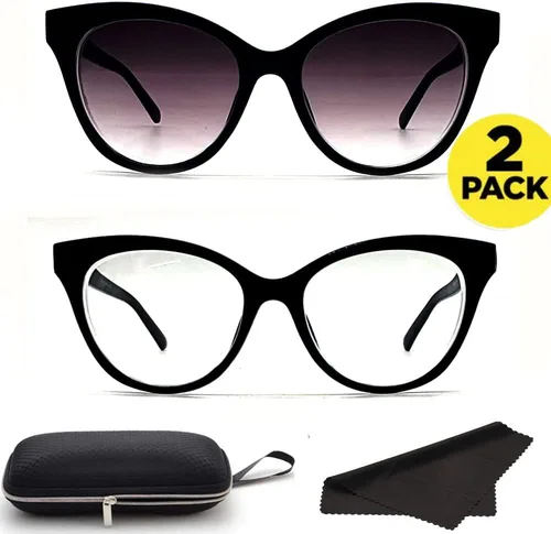 Vista 2 de Miopía Miopía Distancia de Conducción Gafas para Mujer 2 Pares de Ojos de Gato Vintage