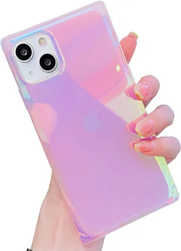 Vista 43 de Elegante Funda con Concha de Madre Perla para Niña Compatible con iPhone 14 de 6.1 Pulgadas, Funda Rectángulo con Borde, Elegante y delgada
