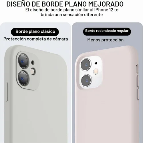 Vista 3 de Vooii Funda compatible con iPhone 11, silicona líquida mejorada con bordes planos, protección de cámara, forro de microfibra antiarañazos, funda