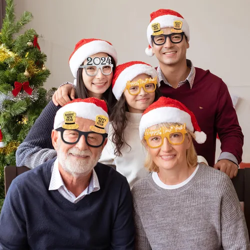 Vista 3 de PRETYZOOM 9pcs Feliz Año Nuevo Gafas Divertidas 2024 Nochevieja Gafas de Fiesta con Brillantina Gafas de Fotografía Accesorios Gafas de Papel