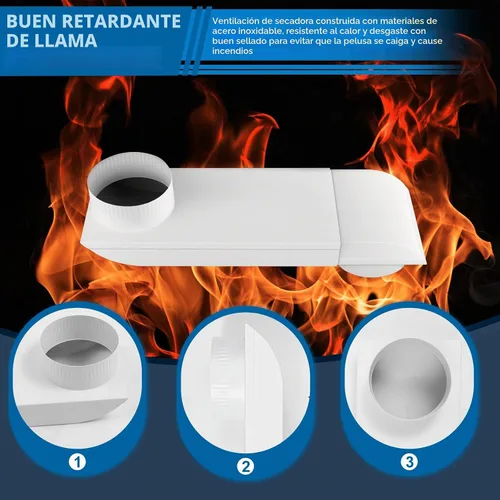 Vista 6 de Periscope - Ventilación de secadora ajustable de 12-19 pulgadas, acero Ventilación de secadora 12-19in blanco