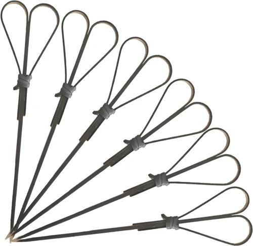 Vista 9 de 100 púas de cóctel de bambú para aperitivos, 4.7 pulgadas, color negro Fancy Toothpicks for Appetizers, Cocktail Toothpicks, Charcuterie