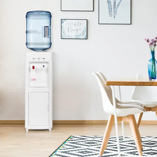 Vista 6 de ARLIME Dispensador de agua caliente y fría, dispensador de enfriador de agua de carga superior para botellas de 3 a 5 galones, bloqueo de seguridad