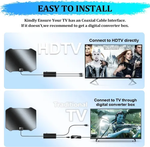 Vista 4 de Antena de TV mejorada 2026 para Smart TV, antena interior para canales