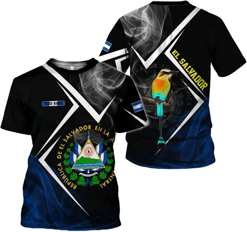 Vista 21 de Camisa personalizada de El Salvador Camiseta personalizada con la bandera de El Salvador para hombres, mujeres, regalo del orgullo salvadoreño de El