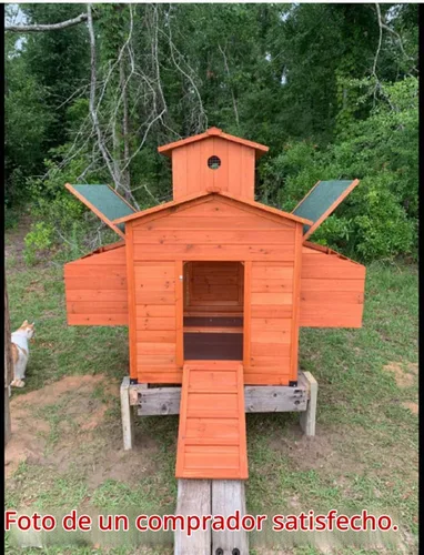 Vista 7 de Deluxe Gallinero de madera grande para gallinas, 6-10 pollos con 6 cajas de anidado