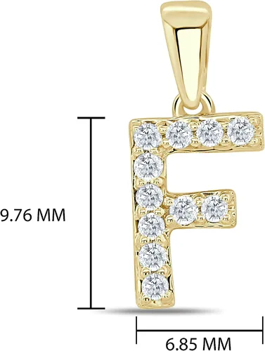Vista 286 de Collar colgante con letra inicial de diamantes en oro amarillo de 14k (1/10 quilates) 18 pulgadas