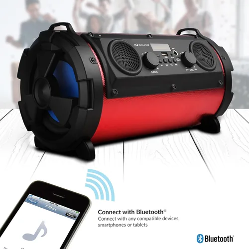 Vista 5 de Supersonic IQ Sound IQ-1525BT - Altavoces inalámbricos Bluetooth de 5 pulgadas + 2 pulgadas, sonido estéreo rico, radio FM, salida de 16 W, BT V4.0