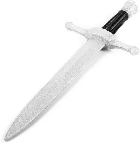 Vista 2 de DAYSTART Espada de espuma de poliuretano, daga falsa de estilo medieval de 16 pulgadas con núcleo interior de plástico para teatro, accesorio