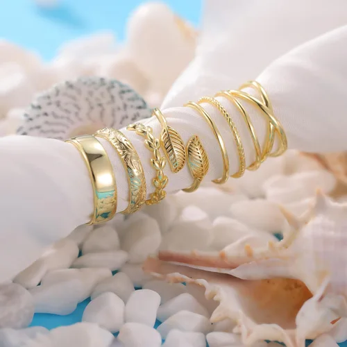 Vista 6 de PLOMFOV Anillos de dedo del pie de oro de 14 quilates rellenos de oro para mujer, anillos ajustables para los dedos del pie que no se deslustran
