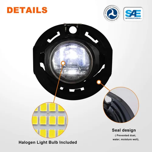 Vista 5 de Nixon Offroad Juego de luces antiniebla con bombilla LED para Dodge Charger 15-19 y Chrysler 300/17-20 Chrysler Pacifica/14-21 Jeep Grand Cherokee