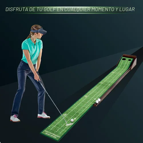 Vista 5 de Putting Green Putting Matt para interior Golf Putting Mat - Putting Mat interior con pelota. Mate para práctica de golf, portátil y fácil