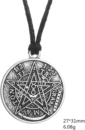 Vista 3 de My Shape Tetragrammaton Pentagram Pentagram Colgante Collar Wiccan Pagan Jewelry