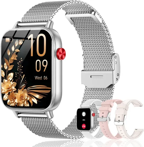 Vista 11 de Relojes inteligentes para mujer (Android y iPhone), reloj inteligente HD de 1.85 pulgadas con llamadas/mensajes/notificaciones, batería de 1000 mAh