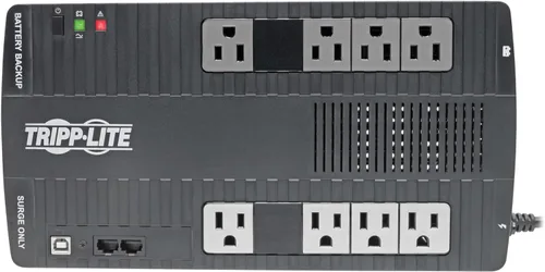 Vista 3 de Tripp Lite Protector contra sobretensiones de respaldo de batería de 550 VA, regulación automática de voltaje AVR, fuente de alimentación