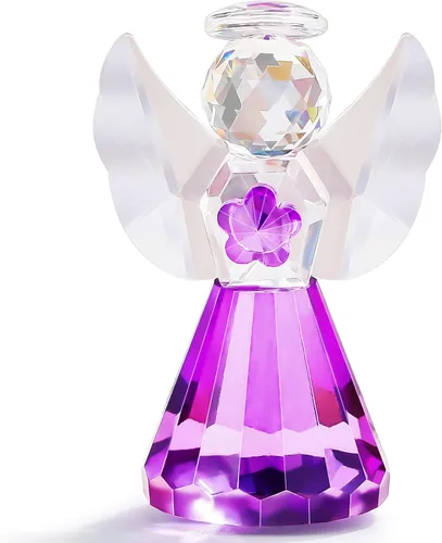 Vista 11 de YWHL Figura decorativa de ángel de cristal azul, estatua de guardián de cristal, regalo bonito de adorno de ángel para mujer