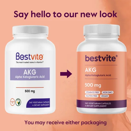 Vista 7 de BESTVITE AKG (ácido alfa cetoglutárico) 1000 mg por porción (240 cápsulas vegetarianas) - Sin estearatos - Vegano - Sin OMG - Sin gluten