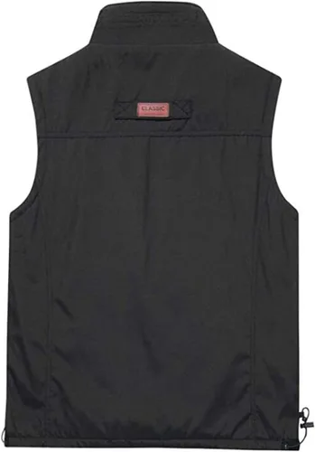 Vista 2 de Chaleco de forro polar para hombre, casual, para exteriores, trabajo, safari, pesca, viajes, fotos