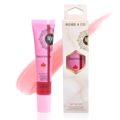 Vista 26 de Rosee - Brillo de labios vegano y libre de crueldad, maquillaje profesional, brillante de larga duración con manteca de karité, hidrata, protege