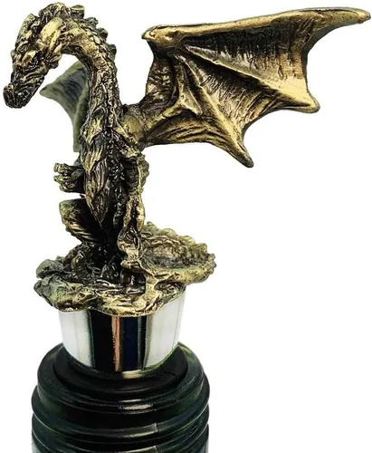 Vista 2 de Tapón decorativo para botella de vino, regalo único de dragón con diseño gótico