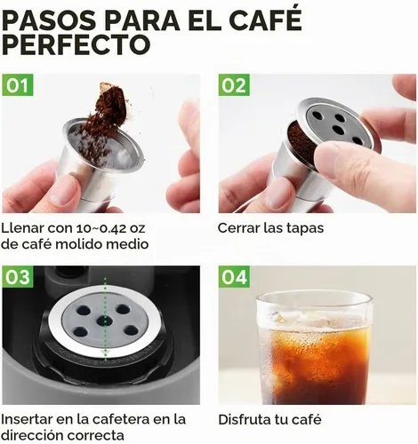 Vista 8 de Tazas K reutilizables de acero inoxidable compatibles con Keurig Supreme & Supreme Plus, cinco agujeros universales para Keurig reutilizable 1 Pack