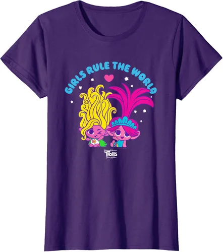 Vista 9 de DreamWorks Trolls Band Together - Camiseta para niñas con leyenda "Rule", diseño Negro