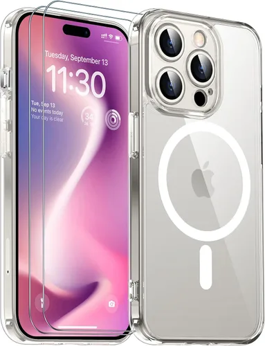 Vista 37 de SPIDERCASE Funda magnética translúcida diseñada para iPhone 11, con 2 protectores de pantalla de vidrio templado, antihuellas, para iPhone 11 de 6.1