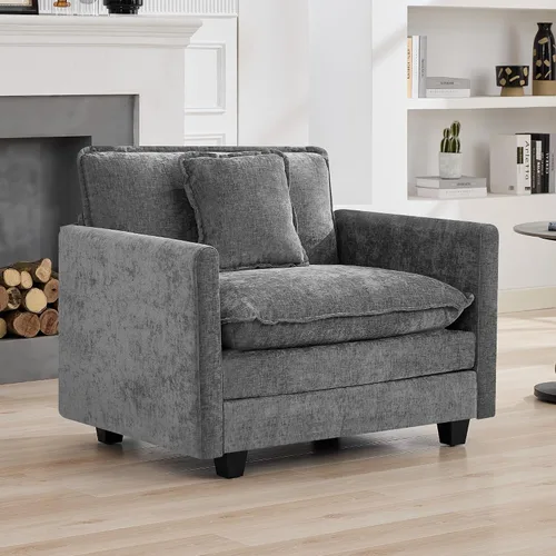 Vista 91 de Sofá modular en forma de nube de 113 pulgadas, sofás de asiento profundo de gran tamaño para sala de estar, sofá modular tapizado de chenilla