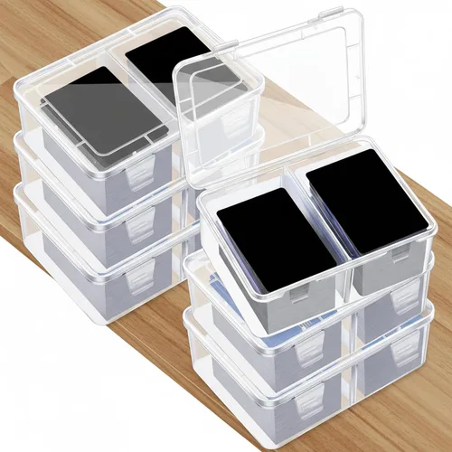 Vista 9 de Vicenpal Caja de almacenamiento de 300 tarjetas compatible con Mtg TCG, caja de almacenamiento de tarjetas de intercambio de plástico transparente