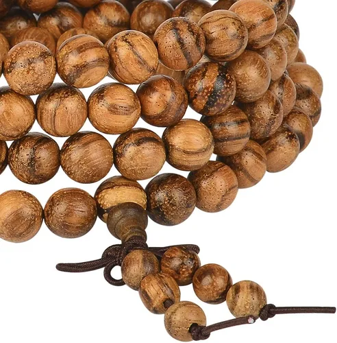 Vista 50 de Mala Beads Pulsera 108 0.315 in Meditación Sándalo Elástico..