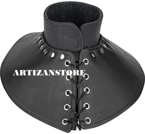 Vista 3 de ARTIZANSTORE Gorget medieval con cuello Armadura Look Elegante Cuello Armadura de cuero