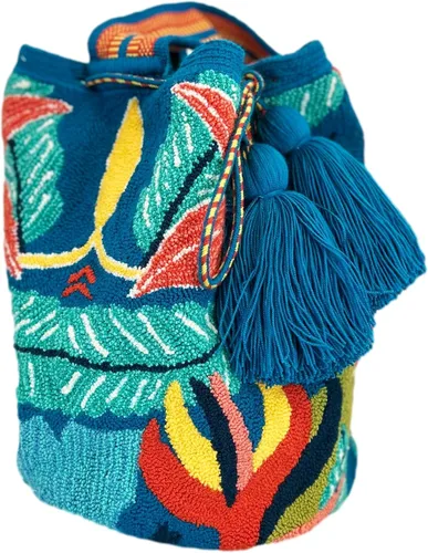 Vista 3 de Bolso de mano - Bolso Wayuu - Azul Tropicana