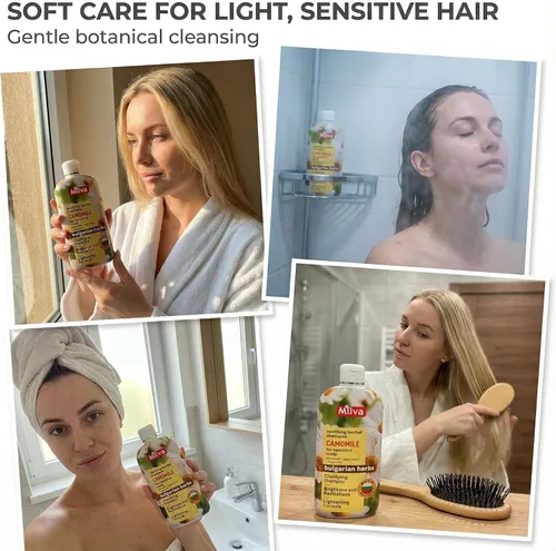 Vista 8 de Milva Champú aclarador de cabello de manzanilla, 6.7 onzas líquidas