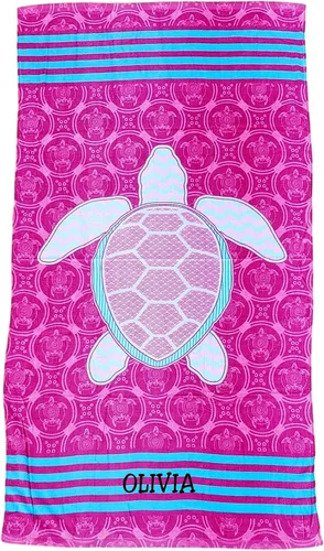 Vista 7 de Toalla de playa grande con estampado de moda de verano (cola de sirena rosa)