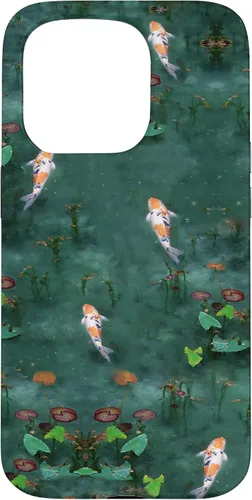 Vista 14 de Emerald Green Majestic Zen Water Garden Japanese Koi Fish Case for iPhone 17