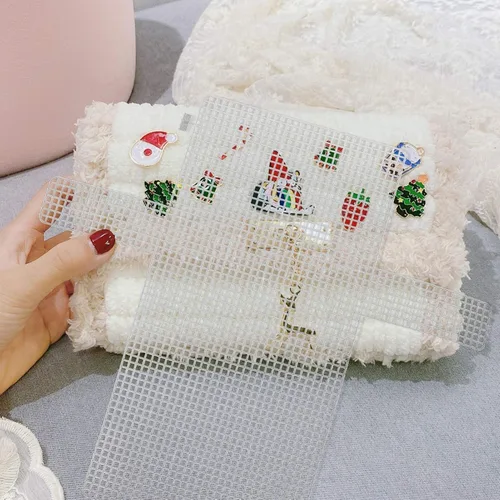 Vista 9 de EXCEART Juego de 12 hojas de lona de plástico para hacer bolsos, 15.7 x 14.4 in de malla resistente de plástico para manualidades, proyectos