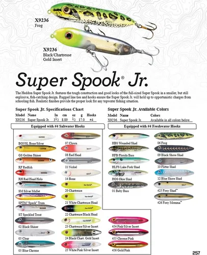 Vista 4 de Heddon - Señuelo de pesca Super Spook para agua salada y agua dulce