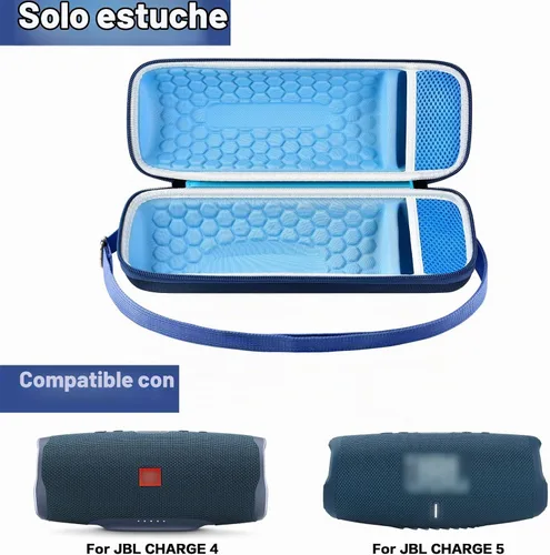 Vista 2 de Comecase - Funda rígida de viaje para JBL Charge 4/Charge 5 impermeable Bluetooth altavoz. Bolsa de almacenamiento para cargador y cable USB