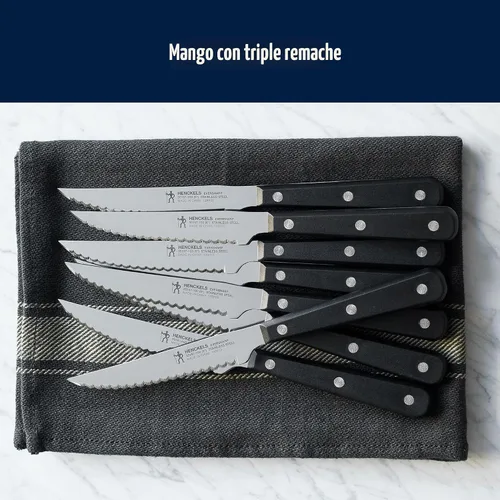 Vista 7 de HENCKELS - Juego de 8 cuchillos afilados para carne, diseño alemán