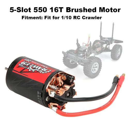 Vista 4 de Dilwe Motor cepillado a control remoto, 550 0.50 cables 20T cepillado motor RC parte del motor compatible con 1/10 RC Crawler