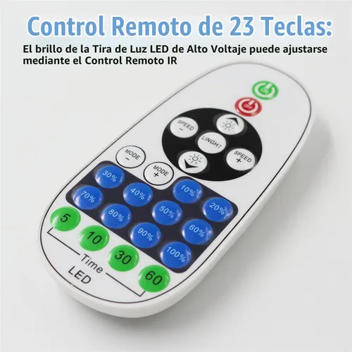 Vista 3 de Adaptador de fuente de alimentación con receptor IR+23 teclas de control remoto para 360° LED NEON Light (16.4 ft-65.6 ft)